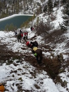  Chantier du Sellaret au-dessus de la reserve d 'eau de Chaillol